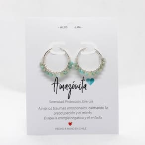 Brincos de prata 925 com pedra amazonita l