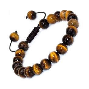 Pulseira unissex com olho de tigre ajustável