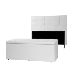 Kit Cabeceira e Calçadeira Baú King 1,95m Roma Corano - Pallazio