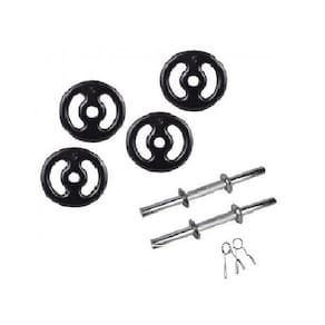 Kit 4 anilhas 5 kg + 2 barras oca 0,40 - fitness musculação