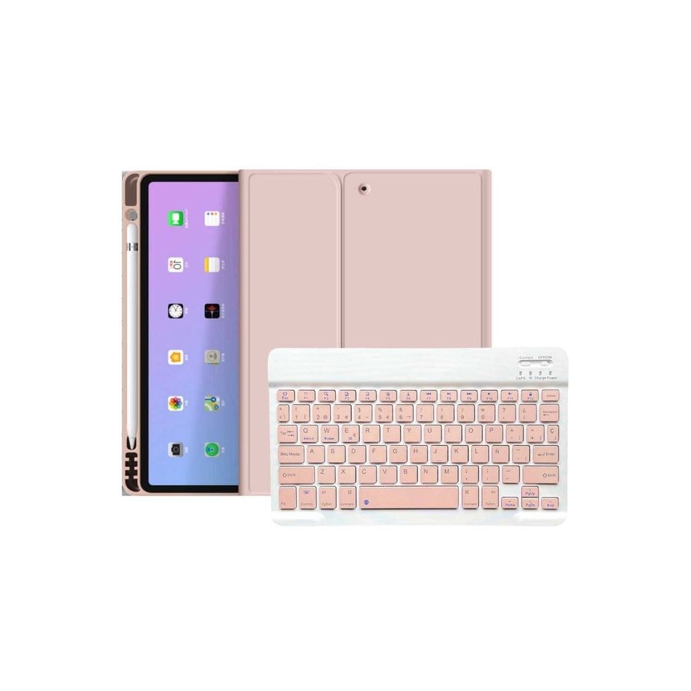 Capa de teclado 10ª geração 10.9 rosa espanhol