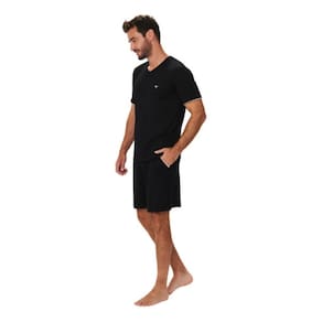 Pijama Masculino Verao Manga Curta Viscolycra Liso