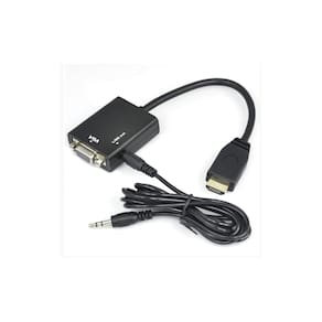 Adaptador HDMI para VGA com cabo de 25 cm e som de alta qualidade