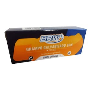 25.000 grampo galvanizado para grampeador 26/6 5cx