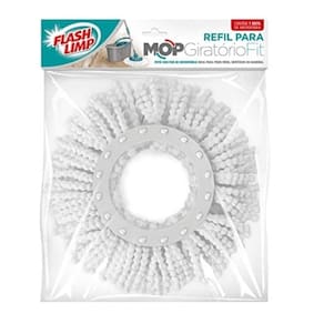 Kit 5 refil mop flashlimp microfibra giratório rodo mágico