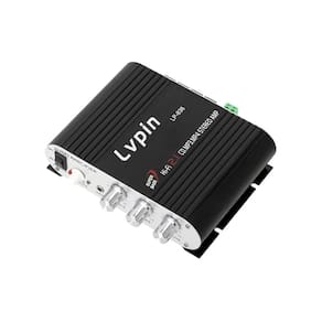 Amplificador estéreo para carro Mini Hifi 200W 2.1CH Alumínio Preto