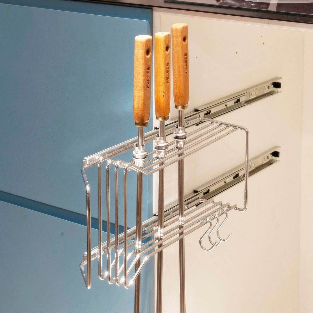 Suporte Porta Espetos Lateral em aço INOX - Uso Interno
