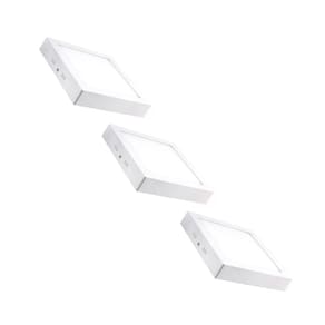 Pacote de holofotes LED para painel de teto, 3, montados em superfície quadrada