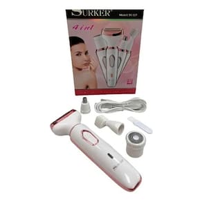 Máquina de barbear depiladora para mulheres, sobrancelhas, rosto, corpo, 4 cabeças