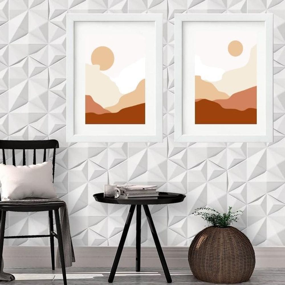 Kit 2 Quadros Grandes Paisagem Boho - 60X48Cm