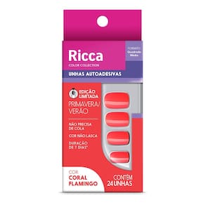Unhas Autoadesiva Edição Limitada Coral Flamingo Ricca