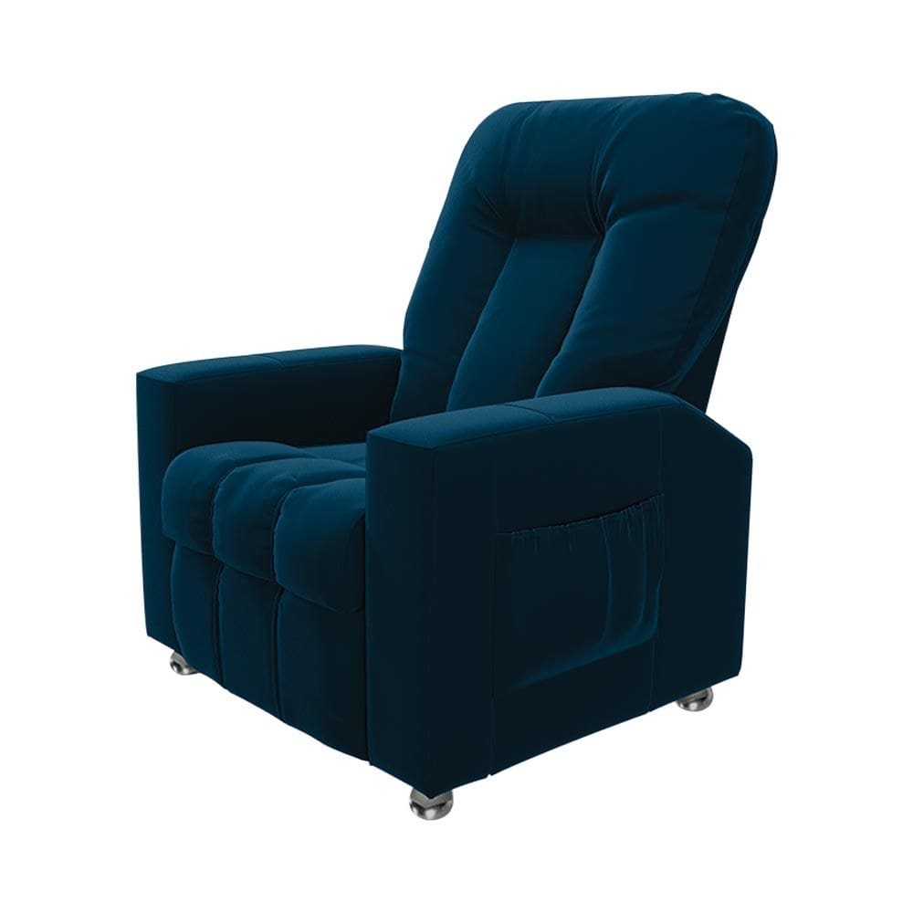 Poltrona do Papai Reclinável Para Cinema Sora Veludo Azul Marinho FH1 - D`Rossi