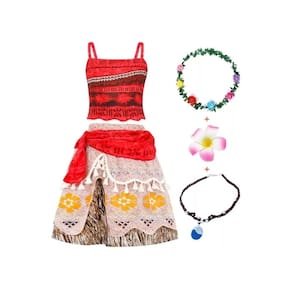 Traje Mohana para meninas tamanho 3 com acessórios