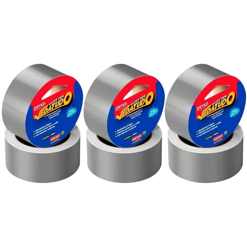 Fita Silver Tape 44mm X 5m Vedatudo Cinza 6 Uni DRYKO