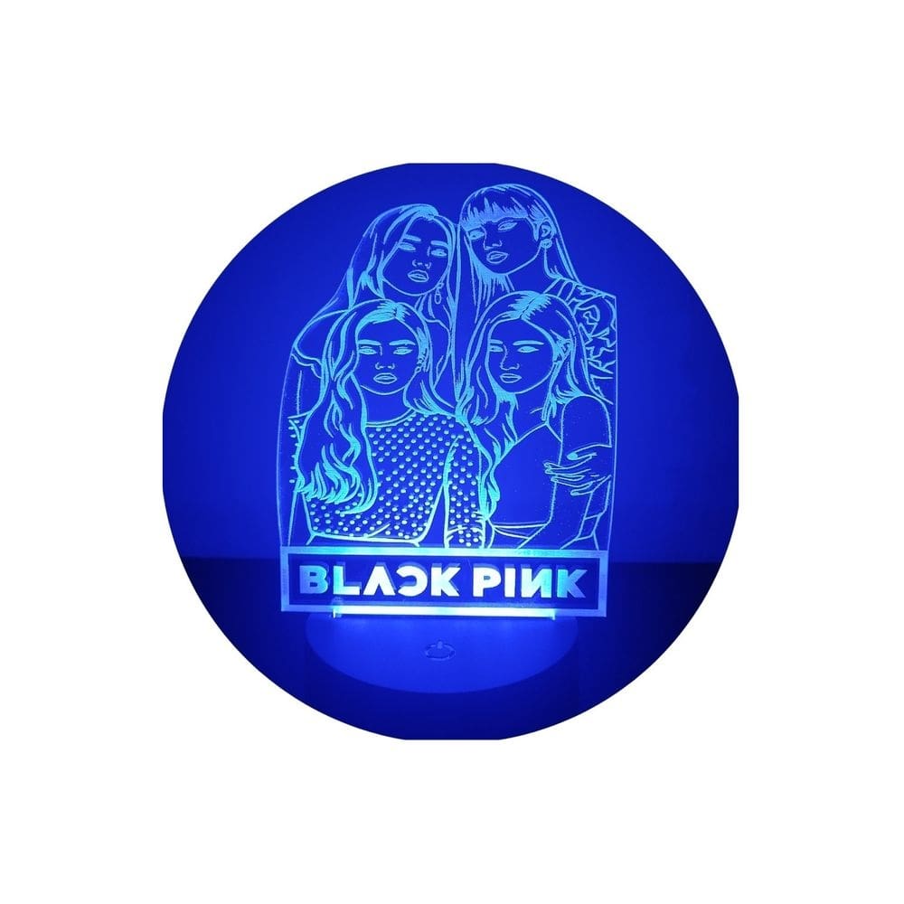 Lâmpada LED 3D Illusion 7 cores preto rosa