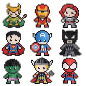 Kit de pintura de diamantes Super Heroes Animals 5D com ferramentas