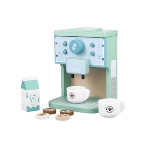 Brinquedo didático Montessori para cafeteira de café expresso de madeira