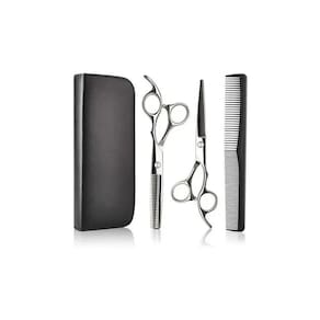 Conjunto de 2 tesouras para esculpir cabelo e pente de corte
