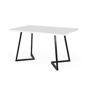 Mesa de Jantar 6 Lugares Retangular 160x90 Industrial Rigo Branca - Straub Web