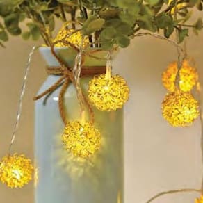 Luz natal cordão 20 bolas douradas 20 leds 4,0 mts