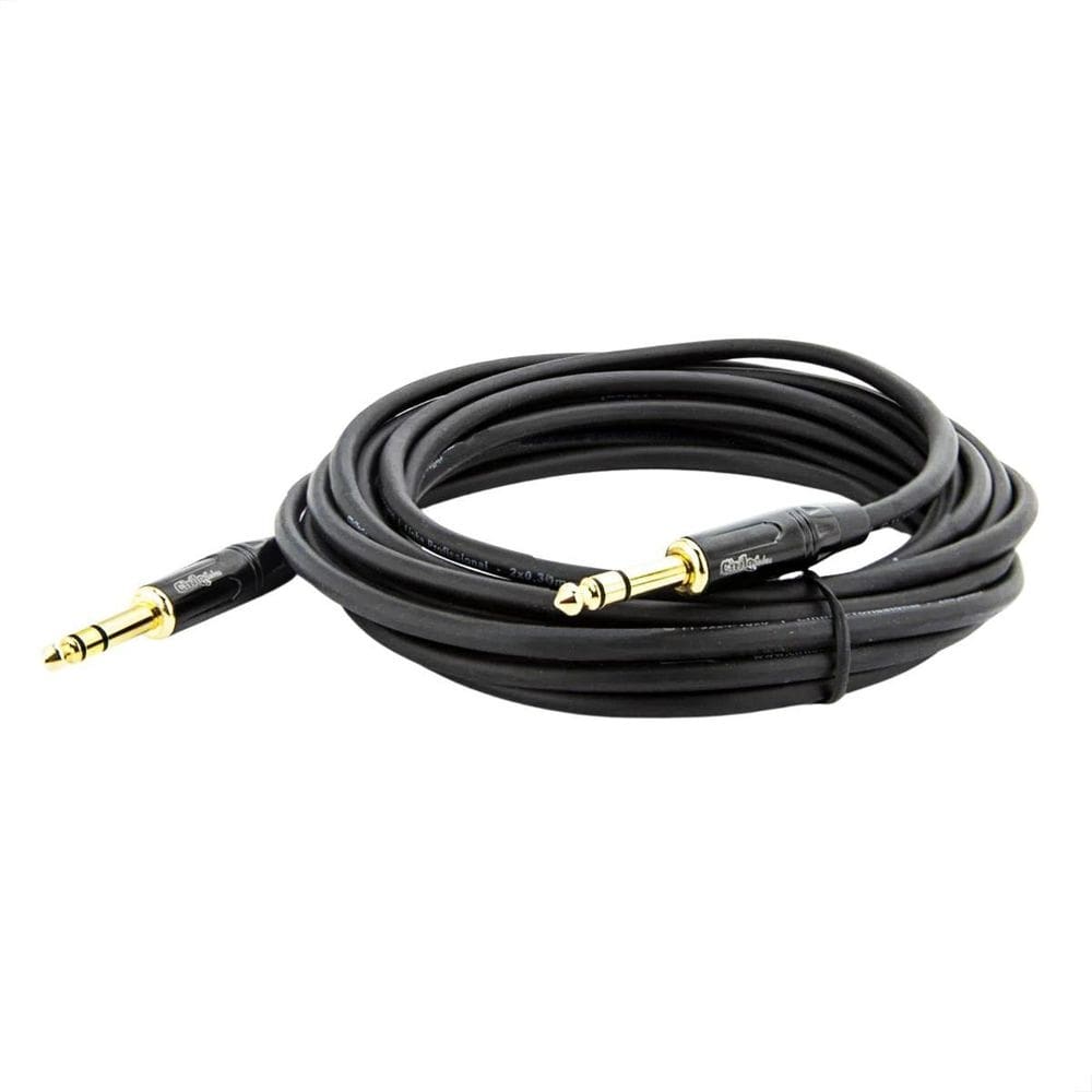 Cabo p10 para p10 estéreo profissional preto 3m