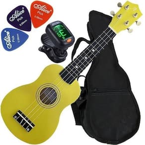 Kit ukulele andaluz amarelo acústico soprano uks-01 yl