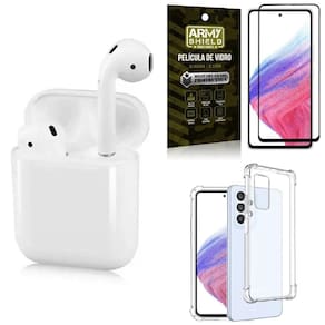 Capinha samsung a53 + fone bluetooth ly-122 + película 3d