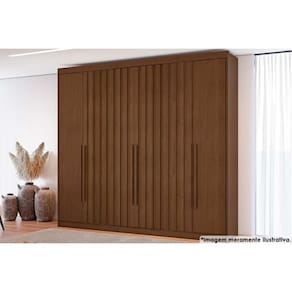Guarda Roupa Casal 6 Portas 4 Ripadas e 8 Gavetas Grécia Cacau - Conquista