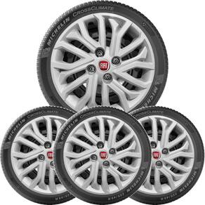 4x calota fiat punto palio grand siena aro 15 com logo 296cp