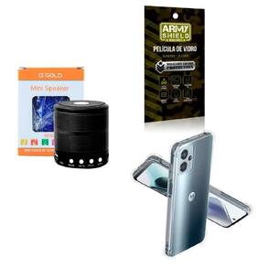 Capinha motorola g13 + caixa de som bluetooth + película 3d