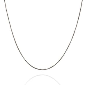 Colar Feminino Corrente Veneziana Fina 45cm Banhado em Ródio Negro