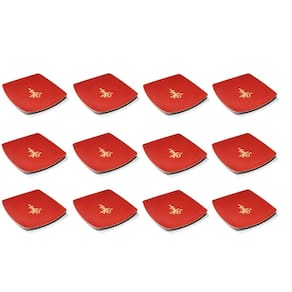 Kit com 12 prato bandeija sushi sashimi quadrado