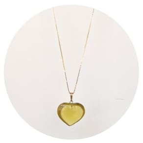 Colar em ouro 18k green gold em coração legítima p. vecchio