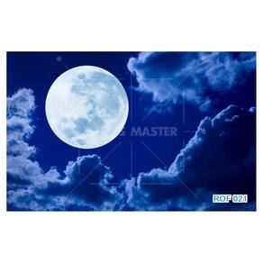 Papel De Teto Céu Noite Céu Lua Cheia Nuvens 3,5M Rof21