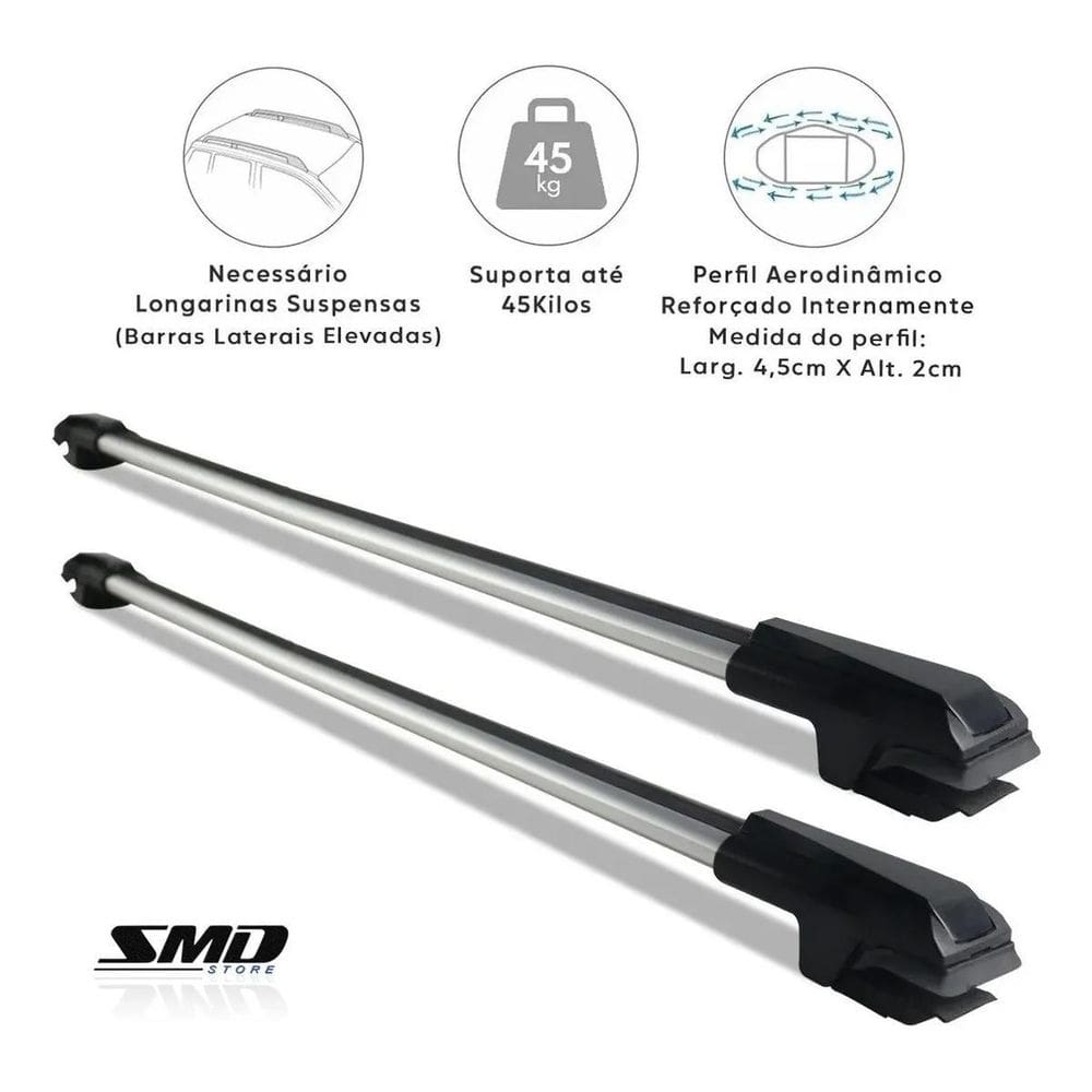 Rack travessa de teto aluminio prata toyota sw4 2006 a 2015 prata especifico