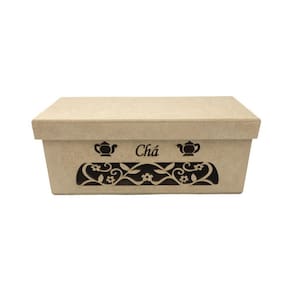 Caixa chá mdf a laser - 21x10x8 cm