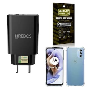 Capinha moto g31 + fonte carregador turbo + película 3d