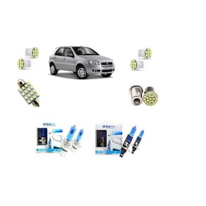 Kit lampada super branca fiat palio 2008 a 2013 + led