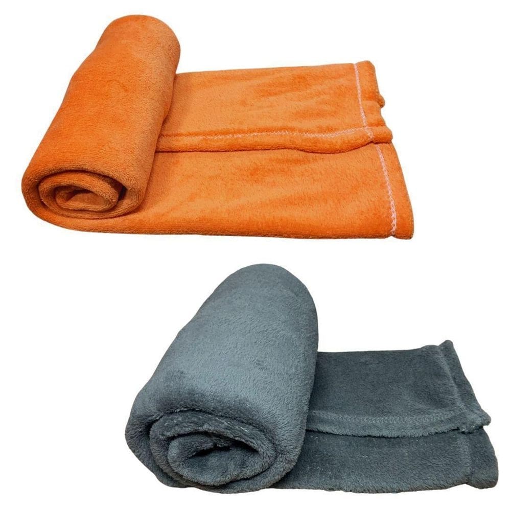 Kit 2 mantas pet cor laranja e cinza