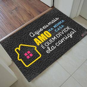 Tapete capacho personalizado - o que eu mais amo 60x40