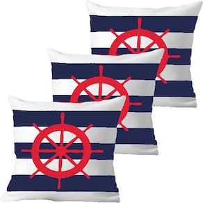 Kit 3 Capas De Almofadas Vermelho Timão Navegação Marítima