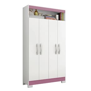 Armário Multiuso NT 4040 - Branco / Rosa - Notável