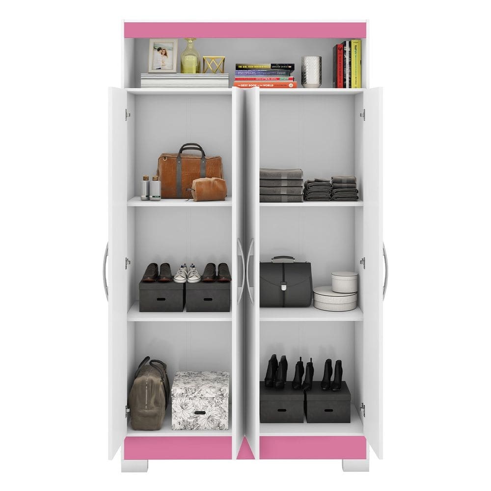 Armário Multiuso NT 4040 - Branco / Rosa | Casas Bahia
