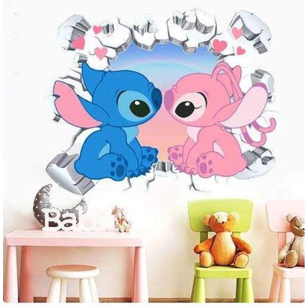Adesivo Para Parede Stitch 3D