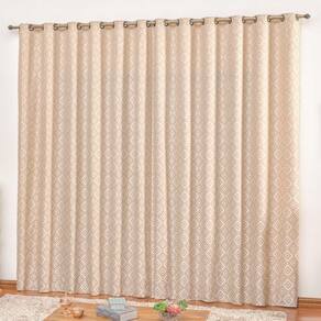 Cortina em jacquard degradê 2,00 x 1,70 para varão - avelã