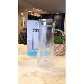 Jarra De Borossilicato Acqua C/ Tampa Em Inox 1,4L