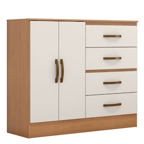 Cômoda Sapateira para Quarto 2 Portas 4 Gavetas Lisa