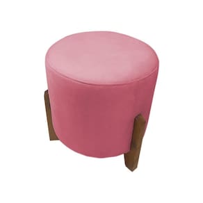 Puff Banqueta Decorativo Redondo Sala De Estar Thor Suede Cor:rosa