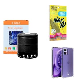 Kit caixa de som + capinha motorola edge30 neo + película 9d