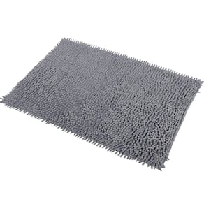 Tapete banheiro bolinha microfibra antiderrapante cinza